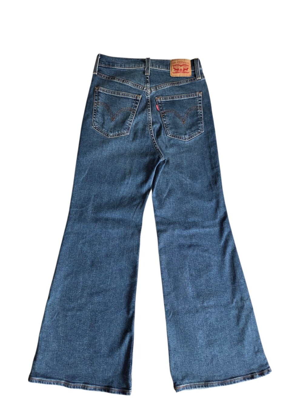 Levi's Ribcage Bell Jeans Medium Wash Stretch 26x28 - Picture 6 of 7